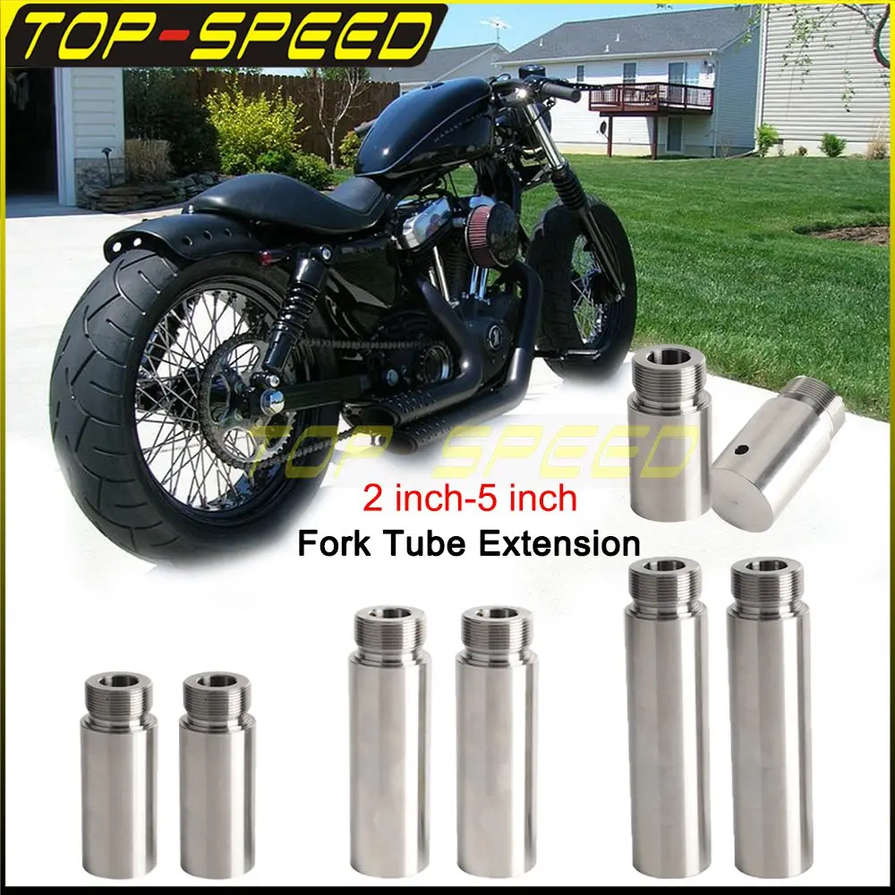 

New Steel 40mm Fork Tube 2"-5" Extensions For Harley Dyna Glide Sportster XL 883 1200 FXD Motorcycles Accessories XL1200 XL883