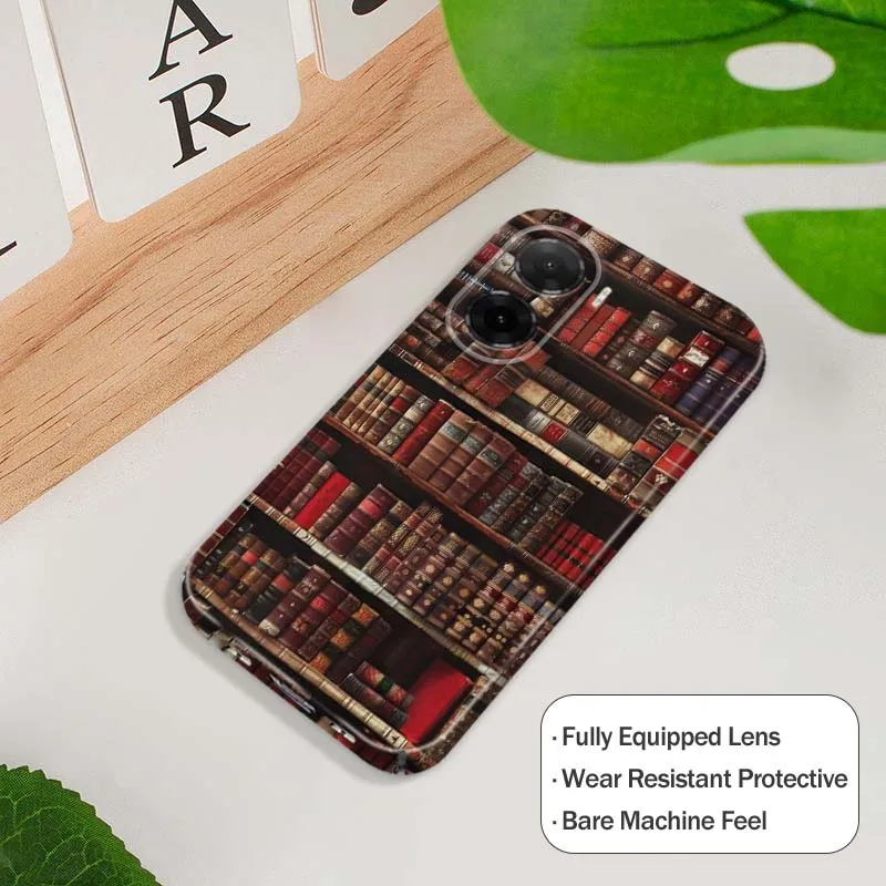 

Vintage Bookcase Stack Phone Case For Xiaomi Mi Poco F3 F4 F5 F6 F8 X3 X4 X5 X6 X7 M3 M4 M5s M6 GT Pro 5G Feilin Shell