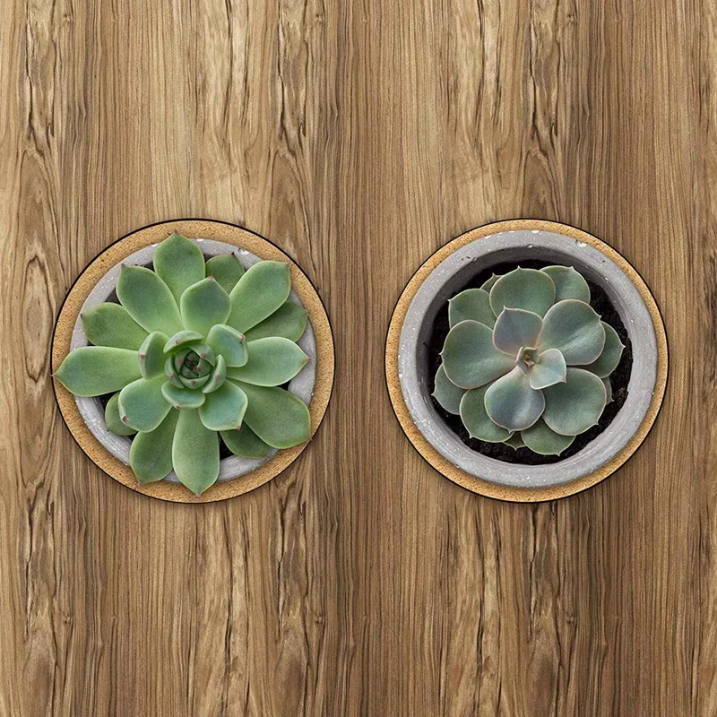 6 Pieces Of Cork Plant Mats, Round Cork Mat Plant Coasters, Used As Flower Pot Mats