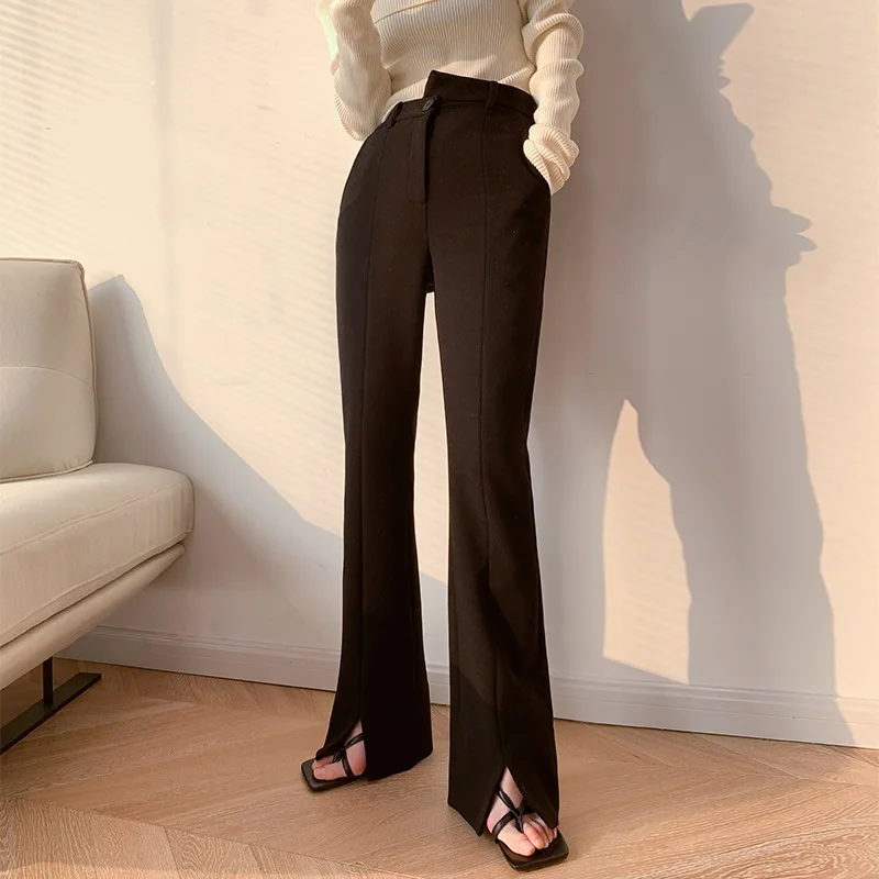 

MRMT 2024Brand High And Low Waist Pants Beautiful Giant Slim Leg Long Split Casual Pants Women Women's Trousers Pant For Female