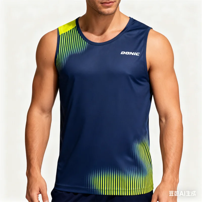 

Новые летние мужские майки для настольного тенниса, свободная дышащая футболка без рукавов с круглым вырезом, быстросохнущий спортивный жилет унисекс, одежда