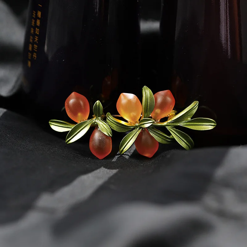 Elegante exquisite Emaille-Beeren-Abzeichen-Brosche für Damen und Herren, modische klassische Anstecknadel