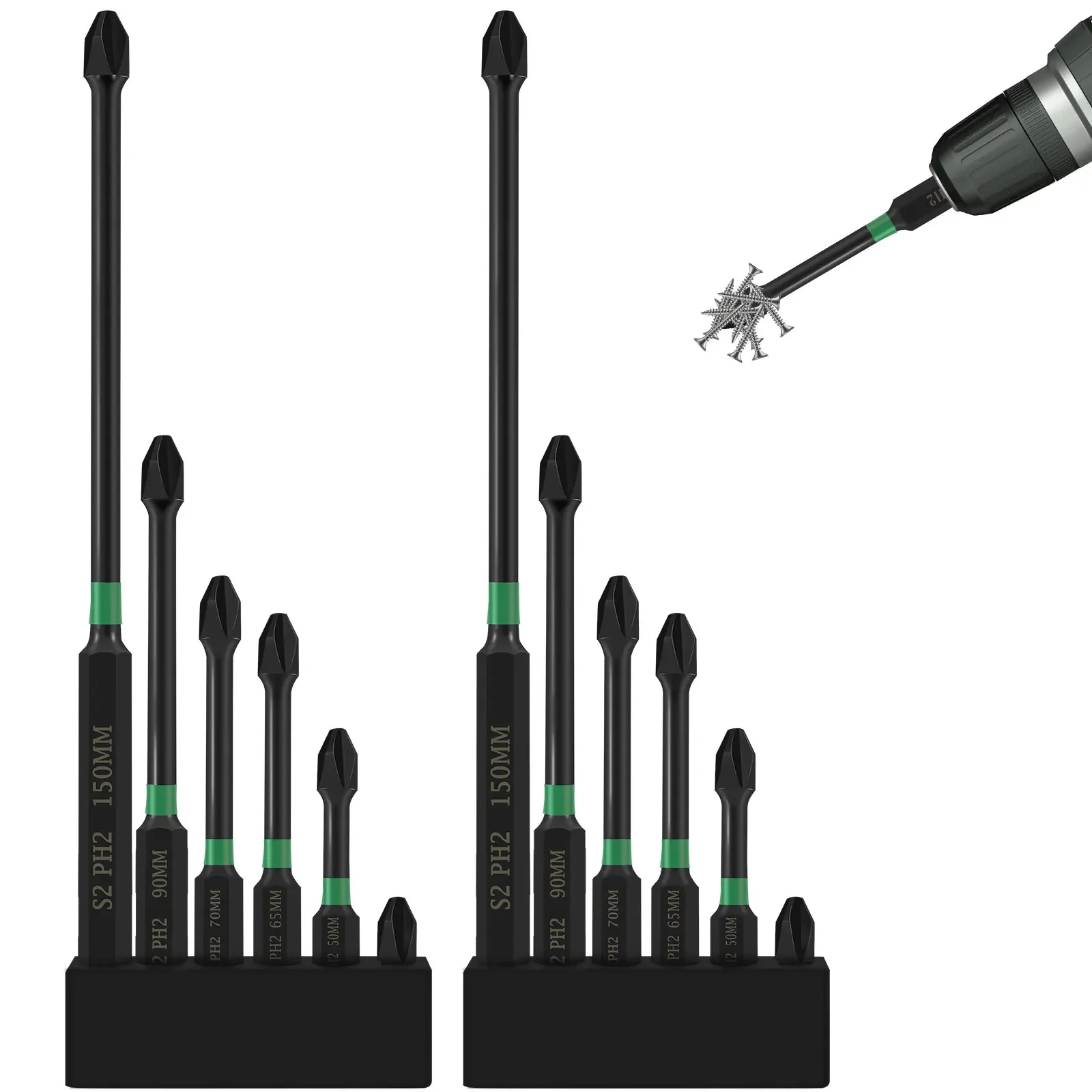 12Pcs Magnetic Bit Screwdriver Drill Bits Anti-Slip Cross High Hardness Electric Hand Drill 1/4 Inch Hex Shank Drive Bit