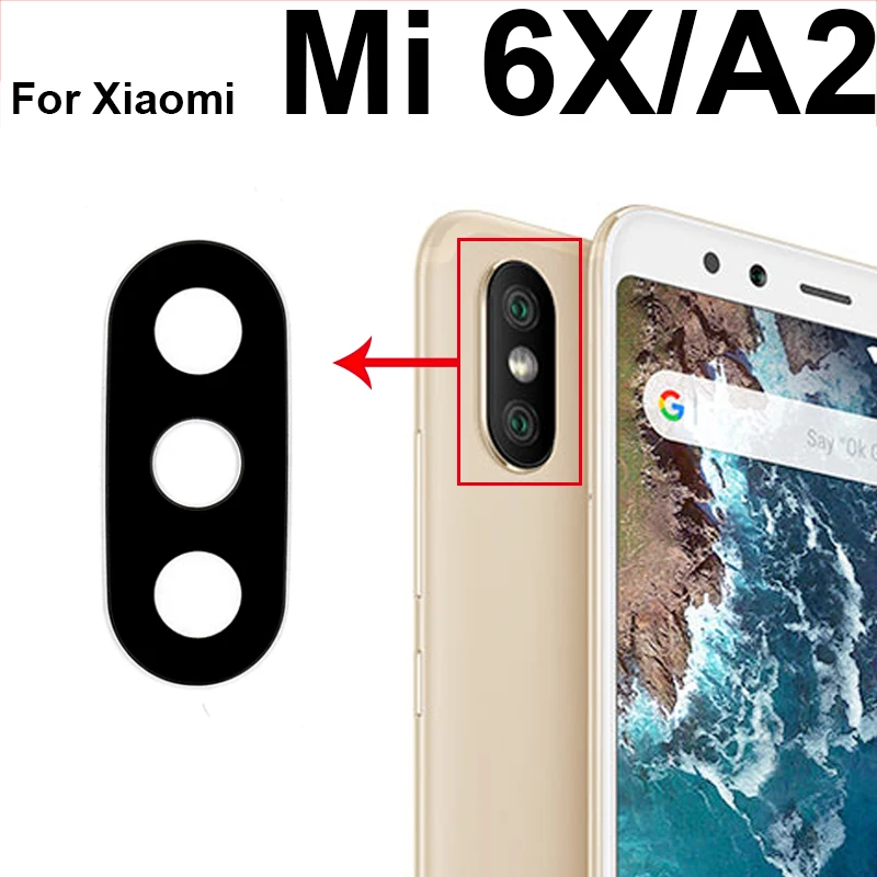 WAMY Rear Back Camera Glass Lens Replacement For Xiaomi Mi A1 5X / A2 6X /  A2 Lite / A3 with Adhesive Sticker