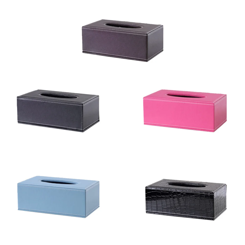 

PU Tissue Box Retro Napkin Paper Holder Organizer for Home Office Car Living Room Coffee PU Tissue Box