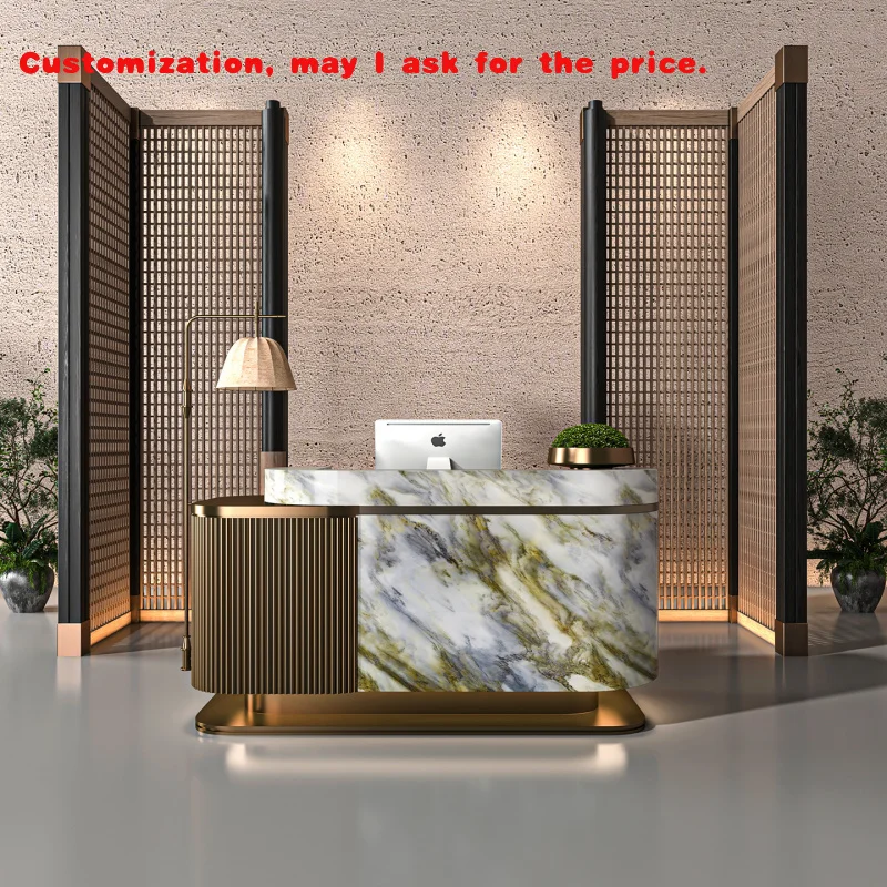 

на заказ.Yicheng Beauty Индивидуальный стержень из нержавеющей стали Кассовый аппарат Свет Роскошный элитный магазин одежды для отеля Paint Company Fron