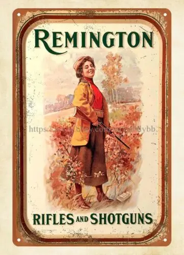 Remington Rifles And Shotguns metal tin sign good places to outdoor home decor