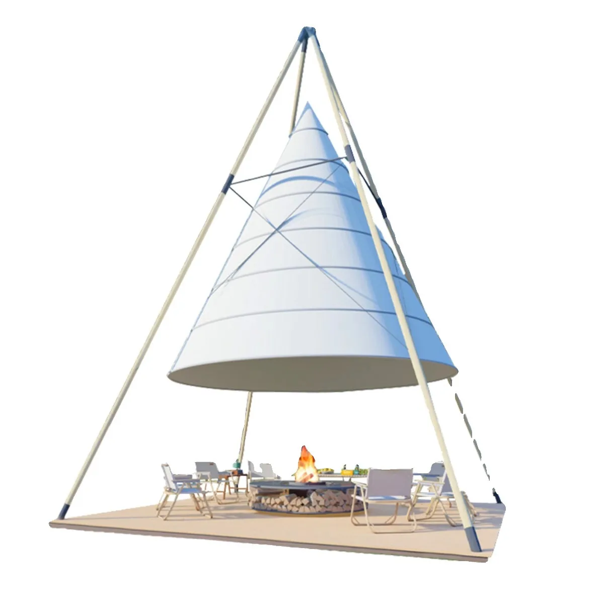 

Courtyard shade Internet celebrity bamboo lantern tent outdoor campground leisure dining tent