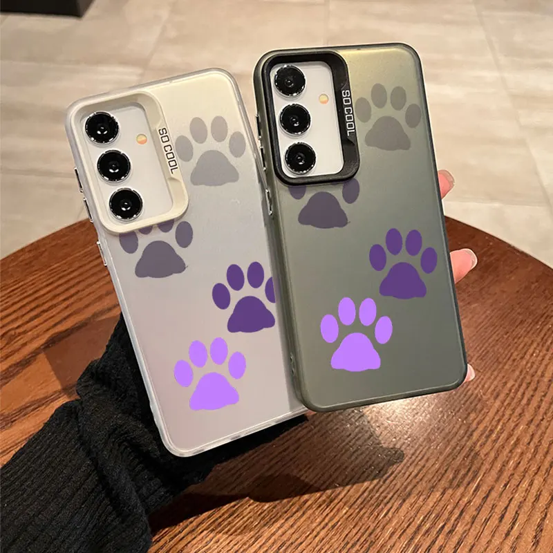 

For Samsung Galaxy A13 14 15 20 21 22 23 25 31 33 34 35 5G 50 51 52 53 54 55 70 71 72 4G Colorful Soft Phone Case cat paw prints