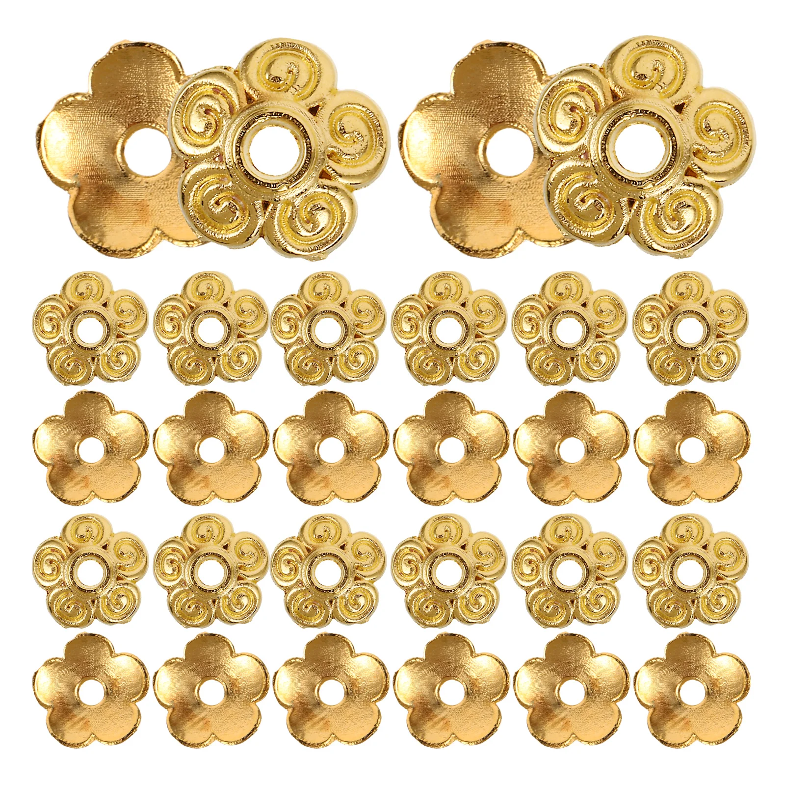 

100Pcs Flower Beads Caps Metal Floral Spacer Loose Beads DIY Craft Hair Accessories Jewelry Making Supplies Craft Septals