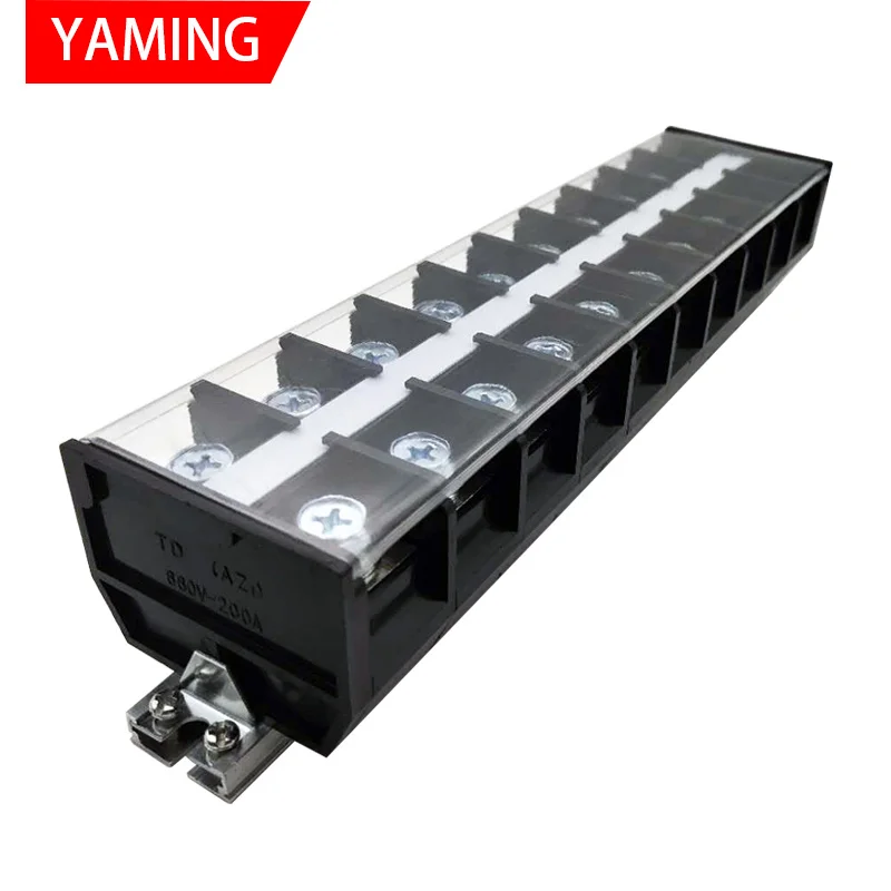 TD Series 15/20/30A Terminal Block DIN Rail Mounting 5/10/15/20/30/35/40/50 Position Brass Part TD-1505