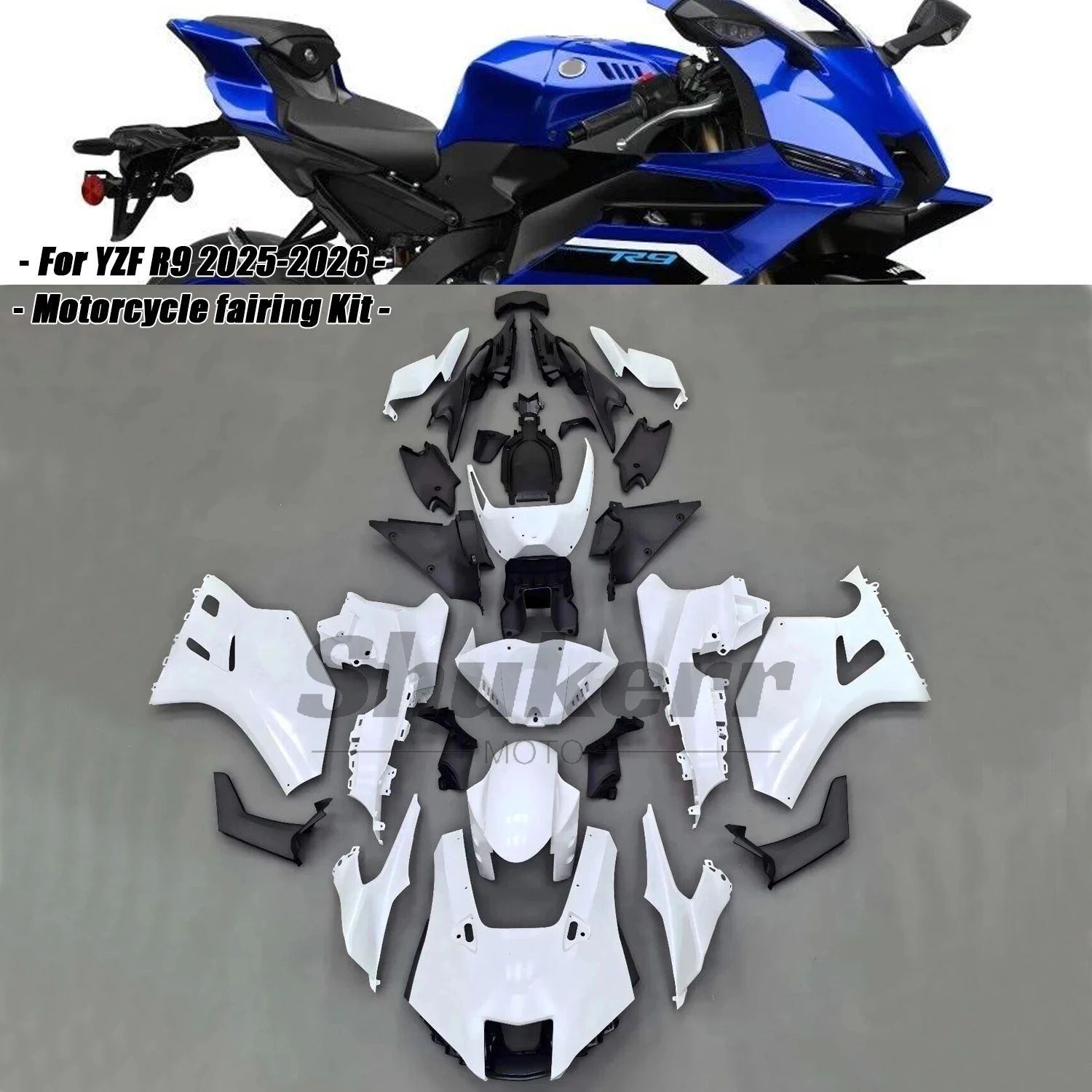 

Fit for Yamaha Yzf R9 2025-2026 Motorcycle Plastics Fairing Kit Injection Mold Bodywork Panel Kit for Yzf-R9 Blue 25 26