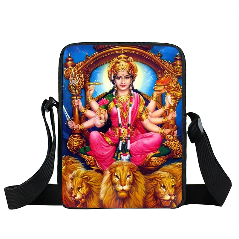 Indian Religious Gods Vishnu Brahma and Shiva Messenger Bag Women Men Casual Handbags Crossbody Bag Phone Holder Bookbags Gift