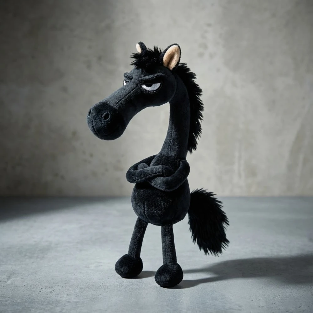 مضحك أفخم الحصان المفاتيح وقح المهر حقيبة سحر قلادة غاضب الوجه القبيح لطيف محشوة دمية على شكل حيوان حلقة رئيسية ظهره اكسسوارات #3