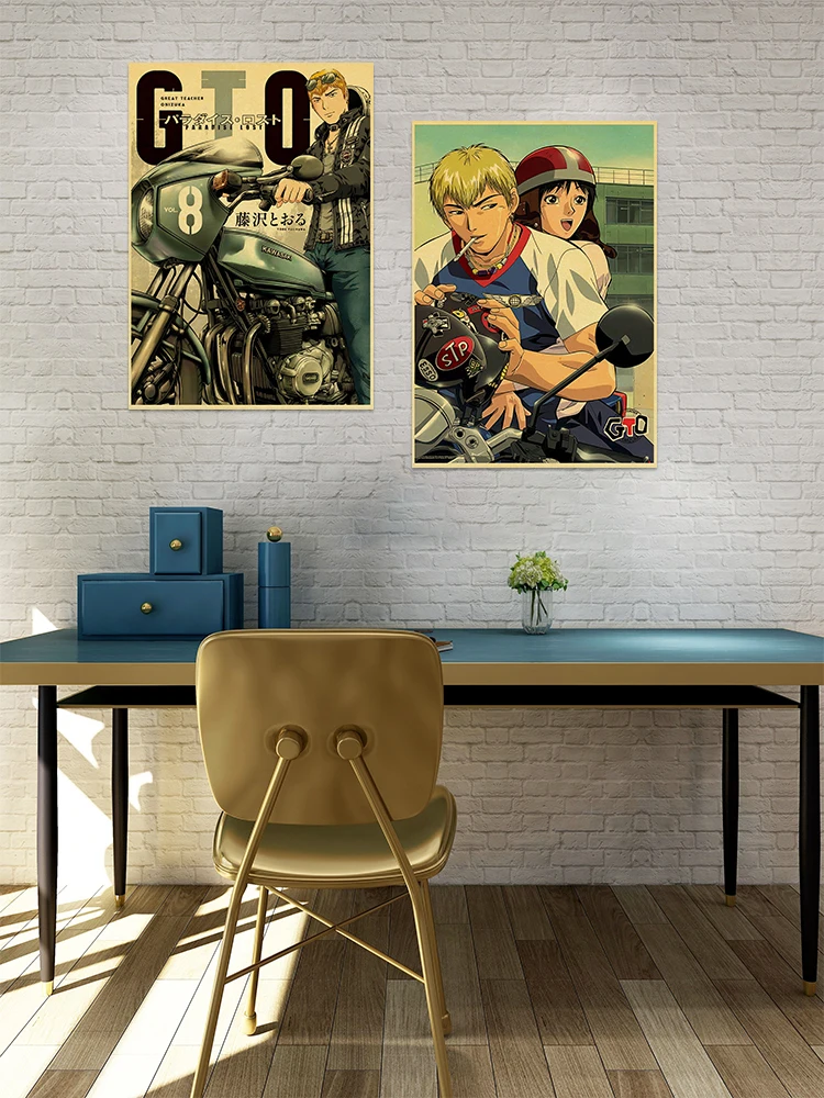 Anime GTO Poster Great Teacher Onizuka Kraft Art Decor Vintage Room Bar Cafe Decoration Print Art Wall Painting Kids Gift