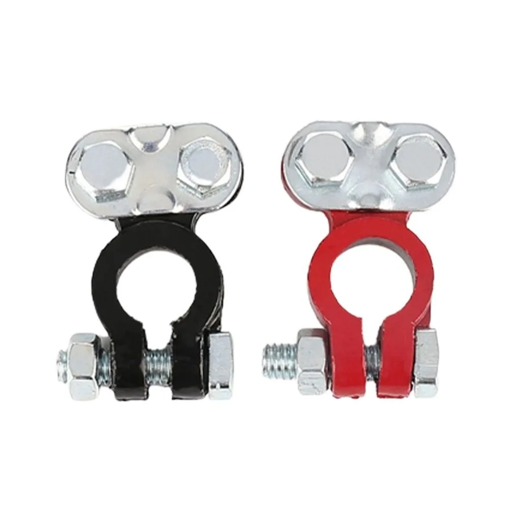 

1 Pair Aluminum Alloy Car Battery Terminal Pole Post Thicken Clamp Pile Head Aluminum-magnesium Alloy Head Terminal Battery Head