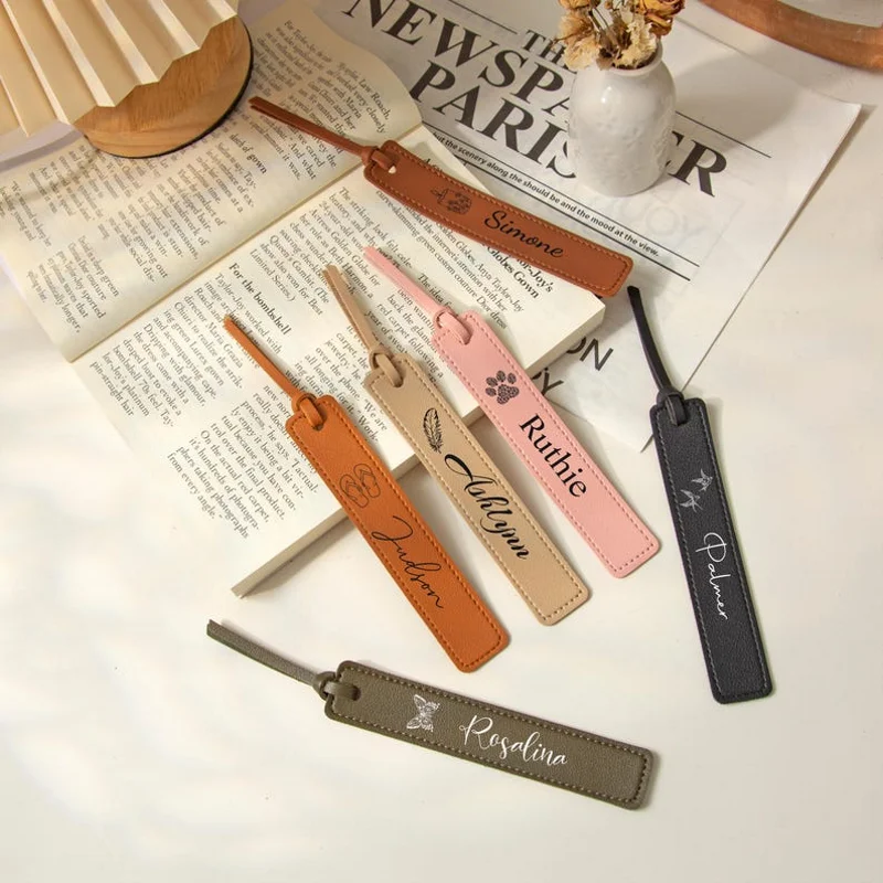 Customisable name leather bookmark, personalised bookmark, a unique commemorative gift for book lovers