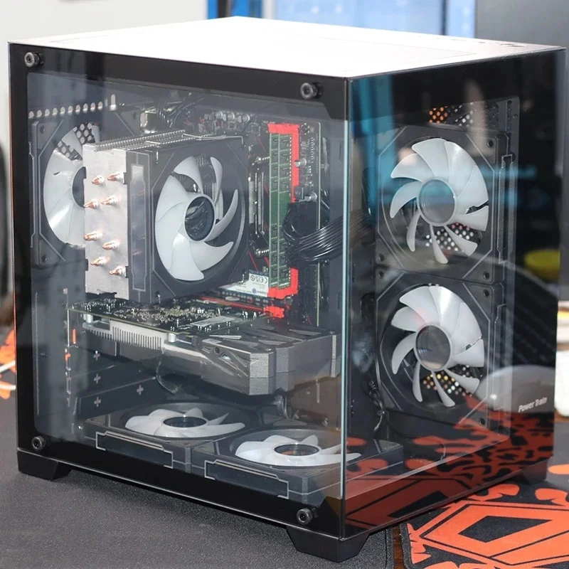 كمبيوتر مكتبي I3 12100F 16GB 500G SSD RX550 4GB DDR5 رباعي النواة Win11 PC كمبيوتر مكتبي مضيف مكتب والاستخدام المنزلي الألعاب