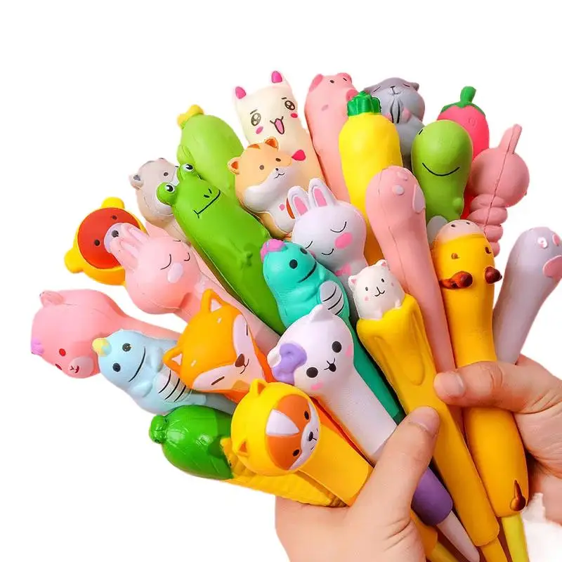 1 szt. Uroczy miękkim żelem długopis Kawaii kreatywny słodki ładny piękny długopis do kartonu, reduktor ciśnienia długopis dla studentów biurowych przyjęcie dla nauczycieli