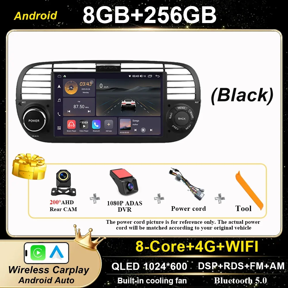Android Autoradio Radio Voor Fiat 500 2007-2015 Auto Multimidia Speler GPS Navigatie Carplay Auto Hoge Prestaties CPU GEEN 2DIN