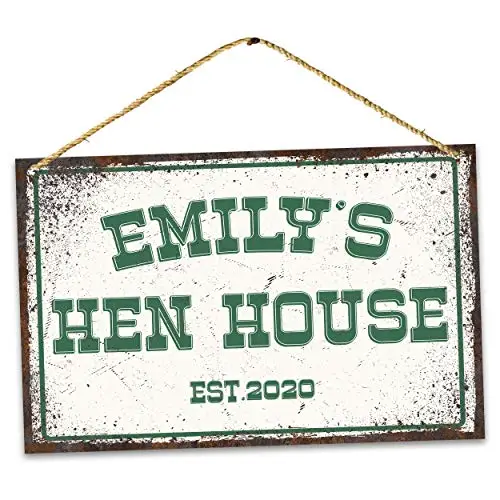 Personalised Vintage Name Hen House, Wall Poster Tin Sign Vintage BBQ Restaurant Dinner Room Cafe Shop Decor