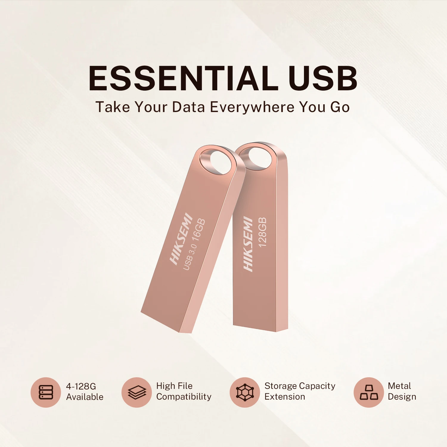 

Флешка HIKSEMI USB3.0 128 ГБ — металлический корпус (прочный), высокоскоростная передача памяти OTG, совместимая с ПК/ноутбуком/Android