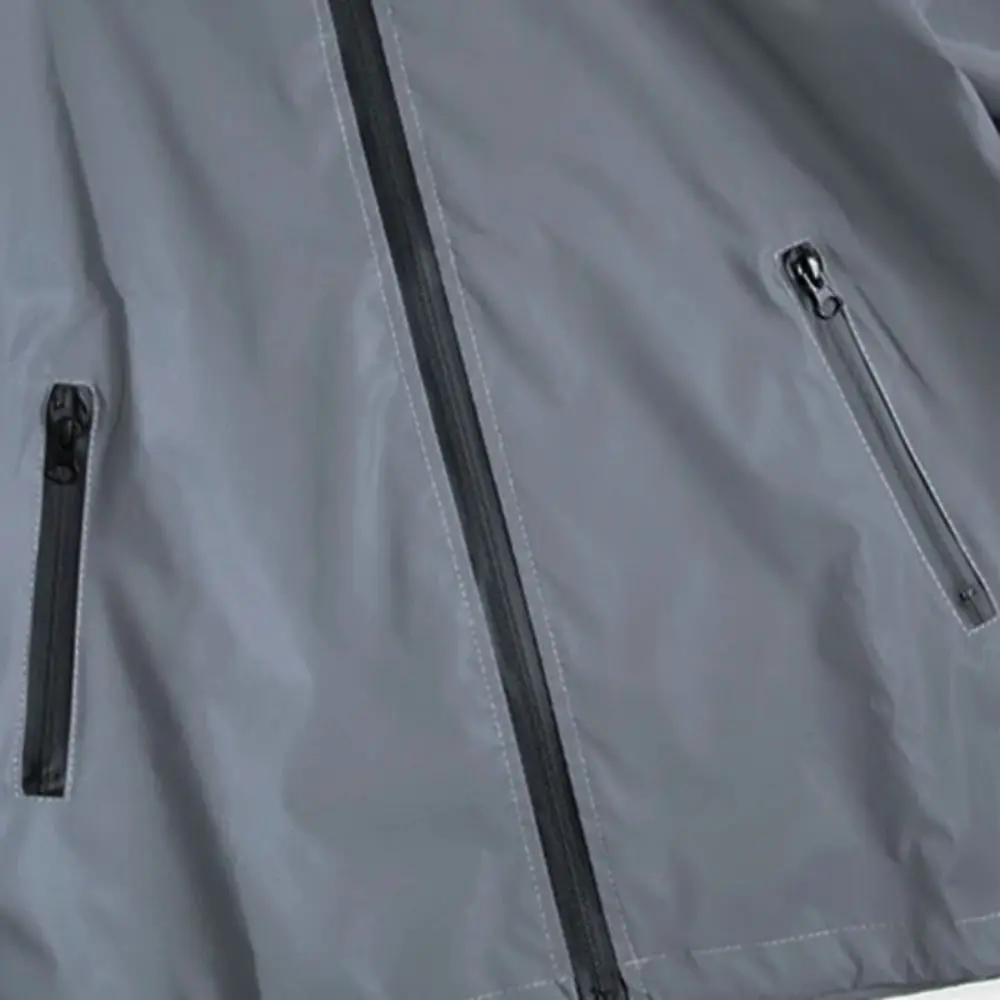 

Ветрозащитные светоотражающие куртки Водонепроницаемая утолщенная куртка с капюшоном High Street Мешковатая светоотражающая ветровка для походов на открытом воздухе