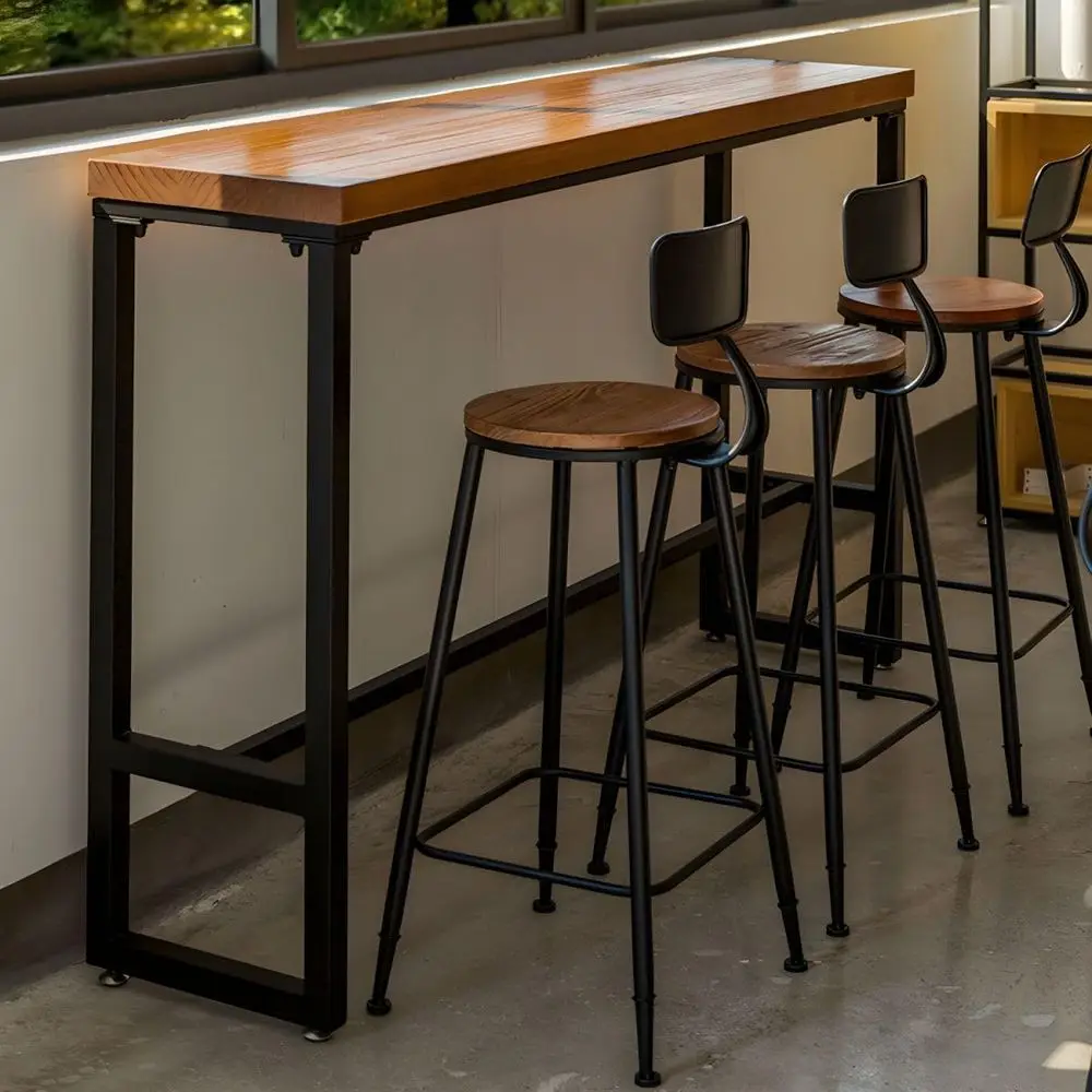 

Solid Wood Bar Table for Kitchen or Coffee Shop, Ideal for Small Spaces (55.1L x 15.7W x 41.3H)