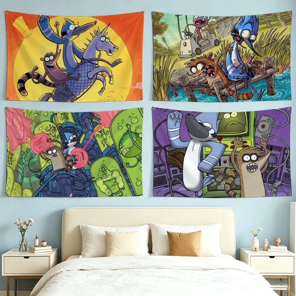 Anime R-Regular Show  Flags for Bedrooms Home Decor Items Outdoor Decors Garage Decoration Flaga