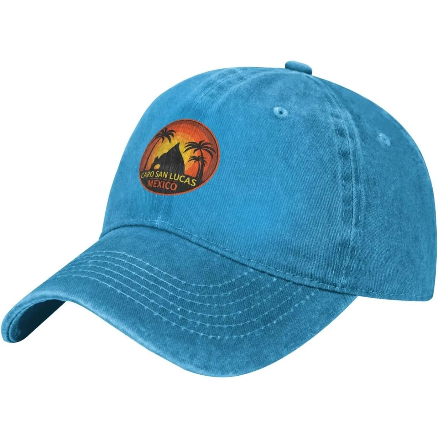 Gorra de Béisbol con Diseño Gráfico de Cabo San Lucas, México, Lavada, Transpirable, de Algodón, Ajustable, Estilo Dad Hat