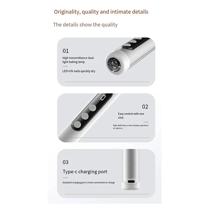 BAAO-New HX-15 مصباح شواء متعدد الوظائف ملمع أظافر 9 سرعات إلى الأمام والخلف التبديل 18000 دورة في الدقيقة أداة الأظافر