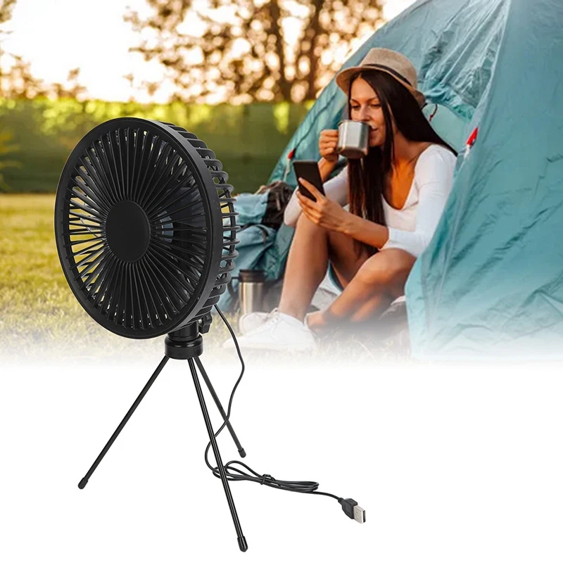 Fan Portable Fan With USB Solar Panel For Tent, Outdoor, USB Desk Fan For Travel, Fishing, Outage Emergencies