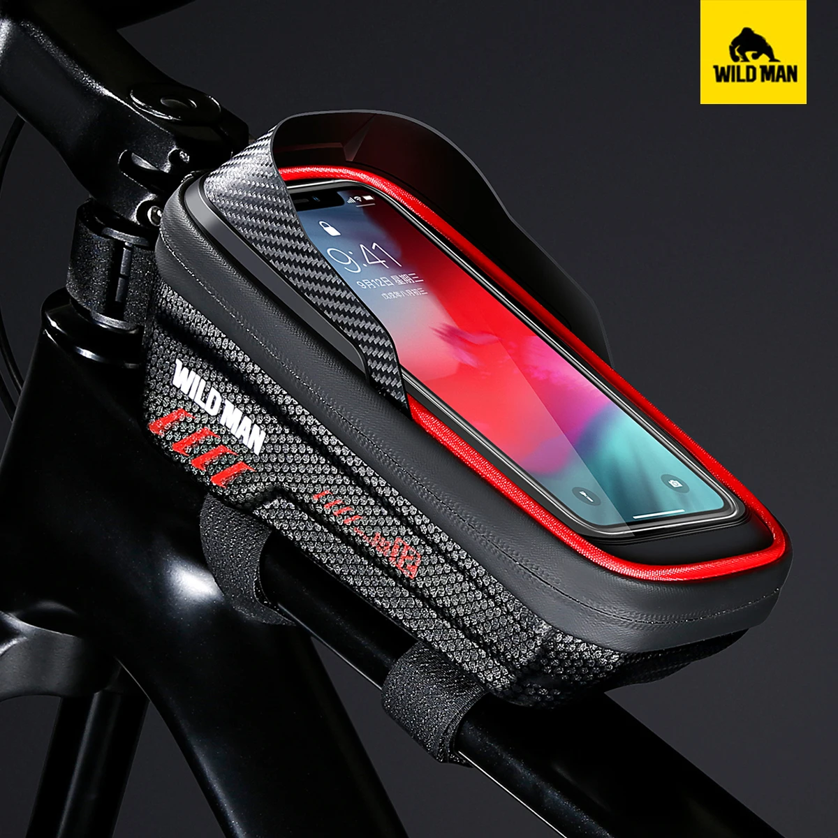 SELVAGEM HOMEM E12 Road Mountain Saco de Bicicleta EVA Hard Shell Impermeável Touch Screen Front Beam Bag Tubo Superior do telefone móvel Saddle Bag