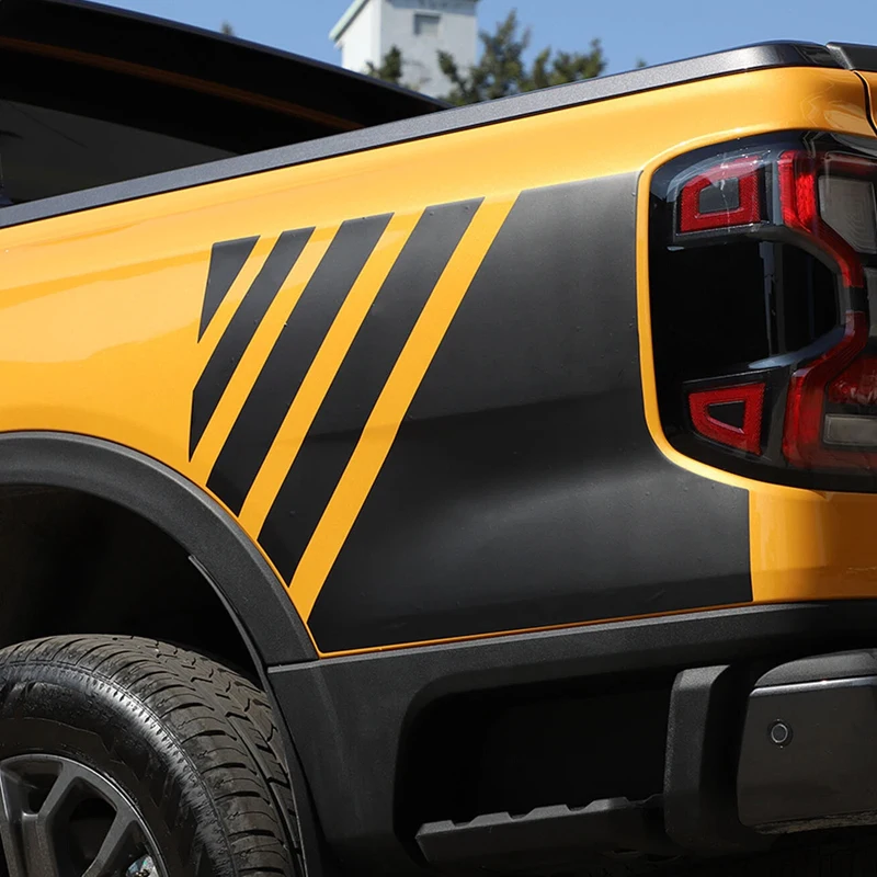 For Ford Ranger 2023-2025 PVC Vinyl Decal USA Flag Car Carody Rear Wheel Side Sticker Trim Car Exterior Accessories 2PCS