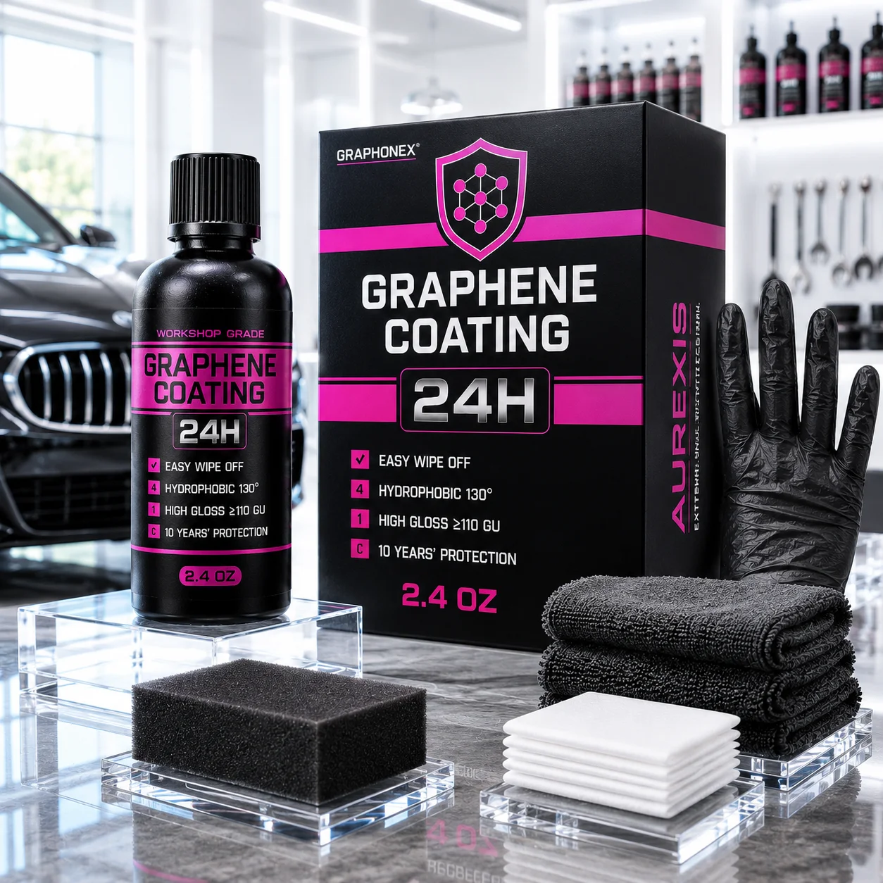 

2026 Graphene Ceramic Coating with Self Healing and UV Track Technology Car Detailing Professionals 10+ Years of Protection