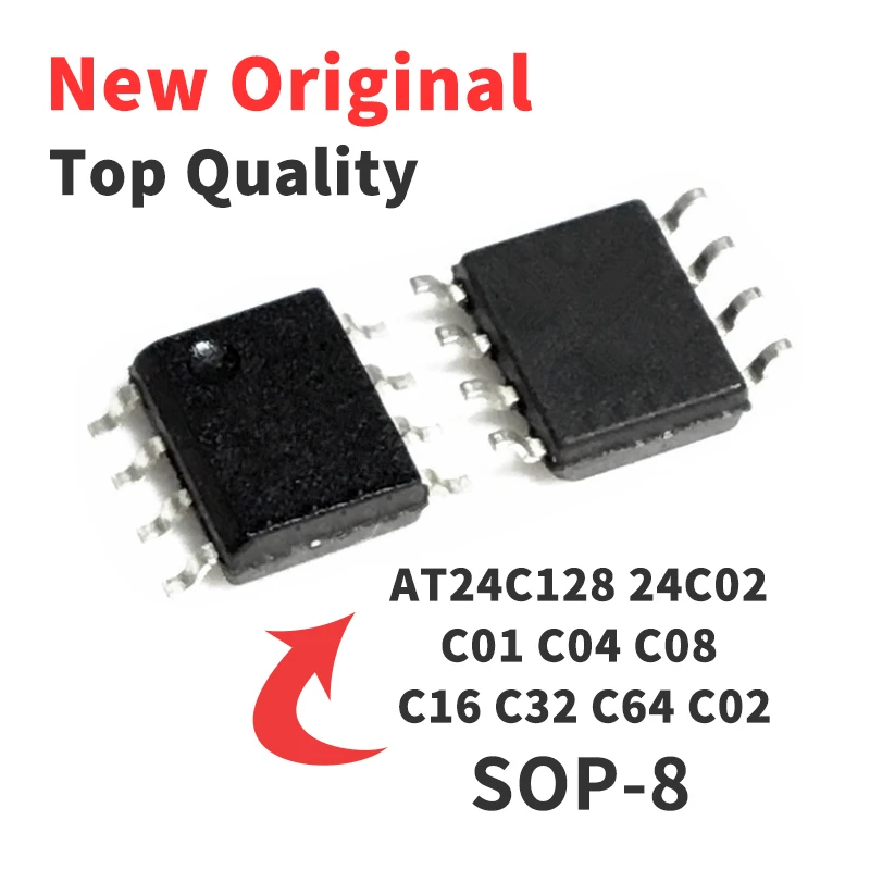 10 Pieces AT24C128 AT24C01 AT24C02 AT24C04 AT24C08 AT24C16 AT24C32 AT24C64 AT24C02 AN BN N SOP8 Chip IC New Original