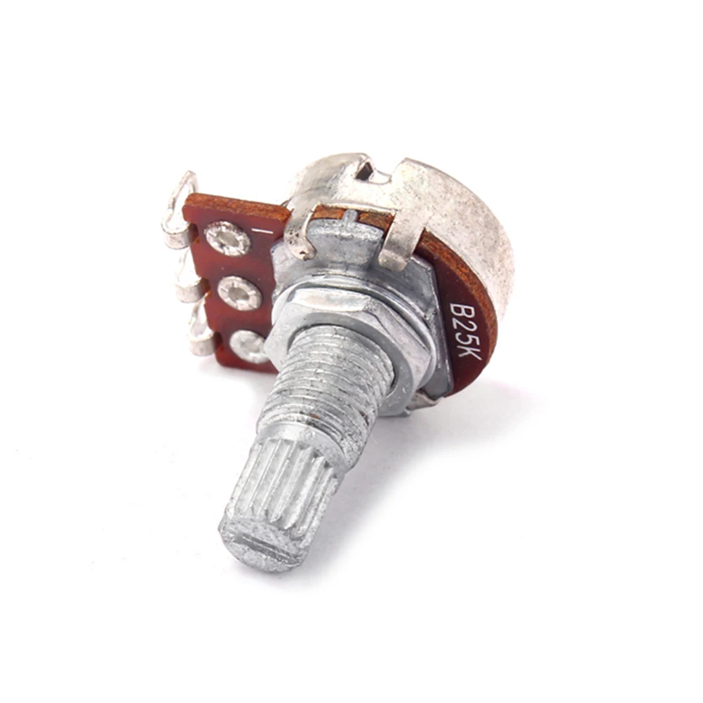 

B25K Electric Bass Guitar Amp Potentiometer 25K Linear Audio Tone Volume Solder Lugs Split Shaft Control Knobs