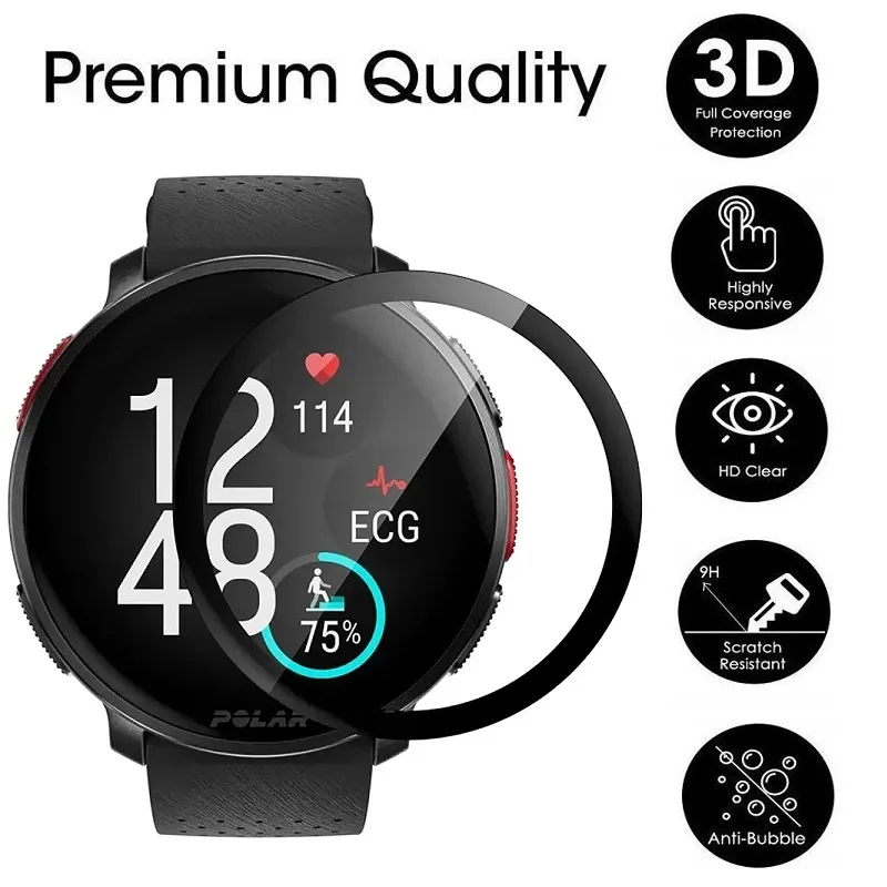 100PCS 3D Soft Screen Protector for Polar Vantage V3 Smart Watch Full Cover HD Clear Scratch-proof Protective Film