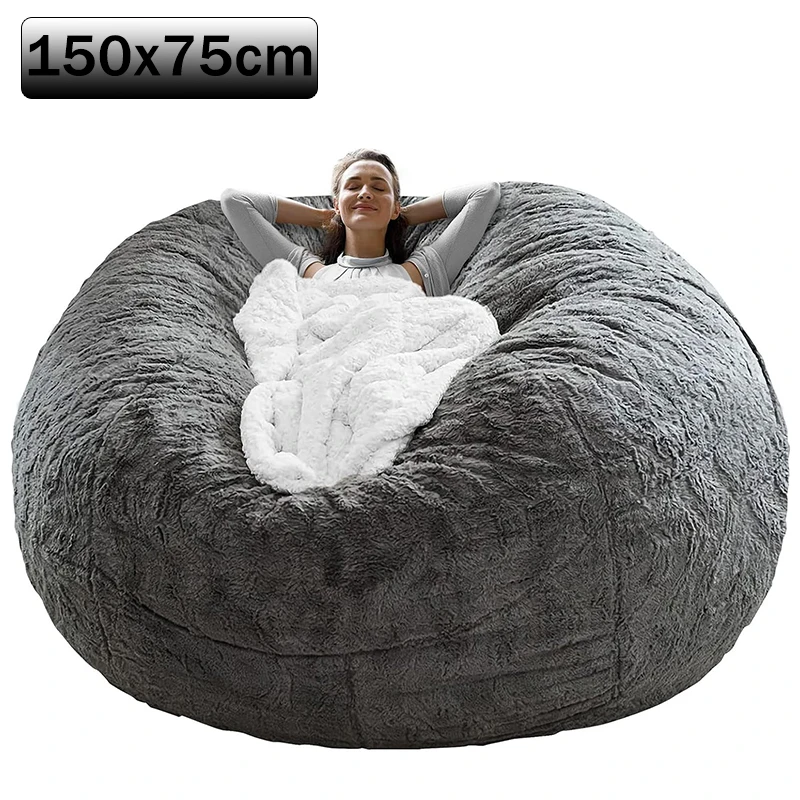 Bean Bag Sofa Plush Lazy Boy Sofa Faux Fur Bean Bag Sofa Bean Bag Sofa Without Filler Comfortable Sofa Living Room Office Sofa