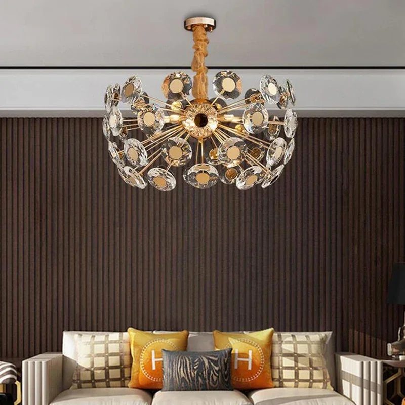 Modern Luxury Living Room LED Crystal Chandelier Nordic Minimalist Lighting Restaurant Chandelier Bedroom Home Decoration