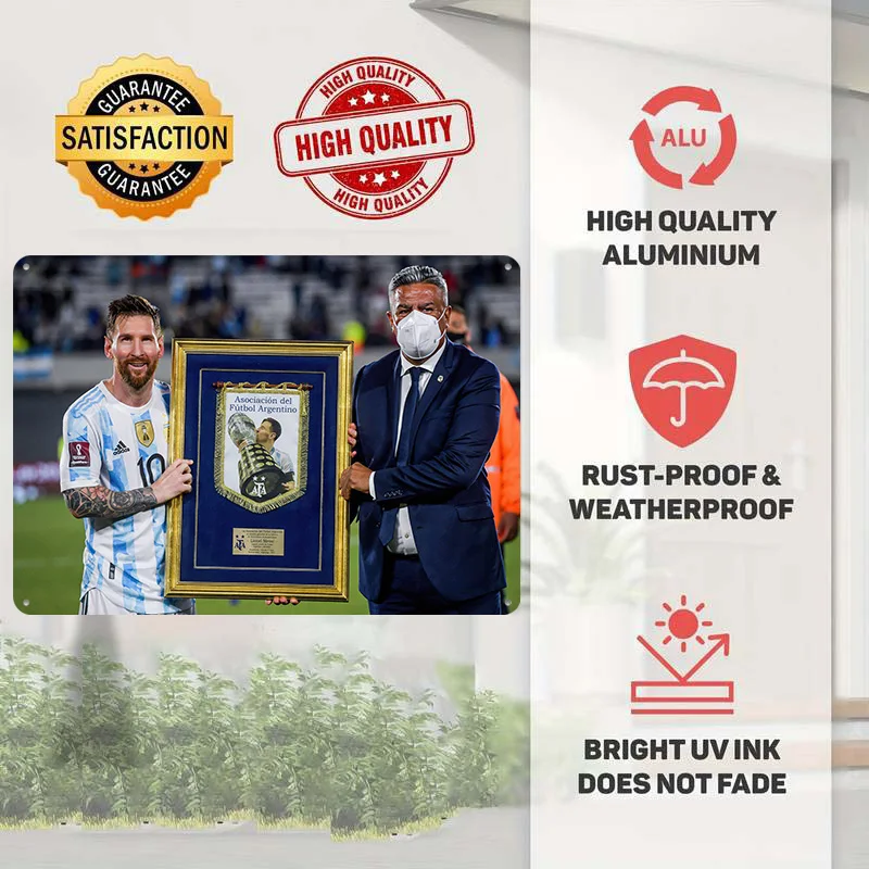 Lionel Andrés Messi Football Metal Poster Custom Wall Art Retro Vintage Tinplate Signs for Man Cave Decoration Bedroom Wand Deko