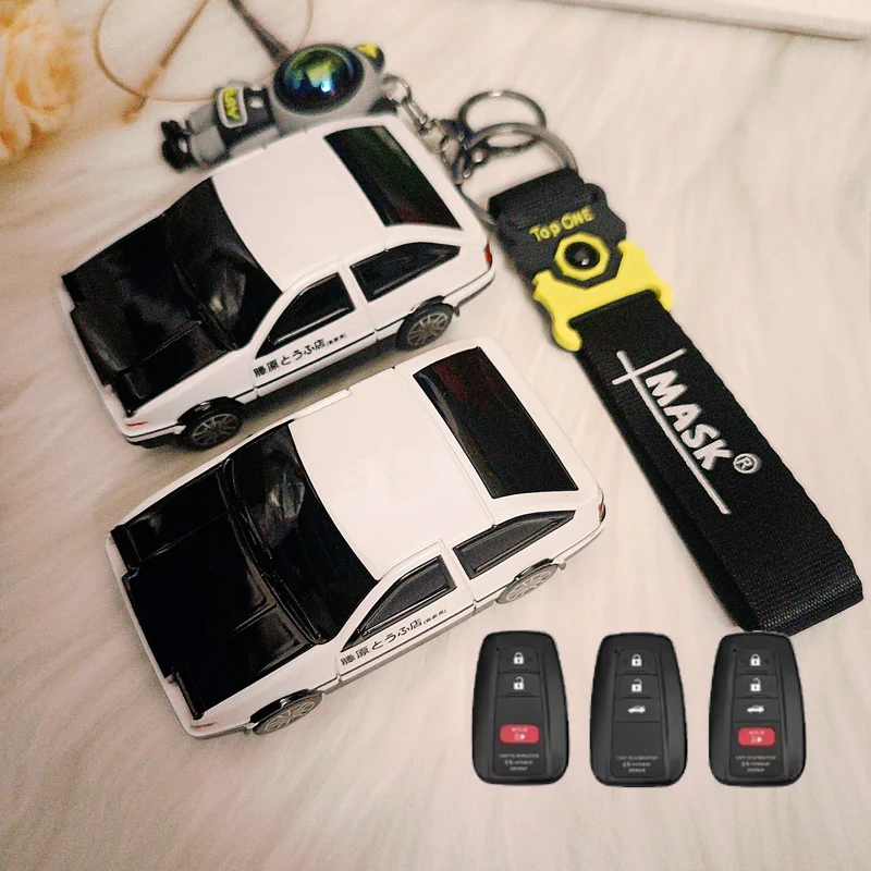 

For Toyota AE86 Car Model 2 3 Button for Toyota Prius Camry Corolla CHR C-HR RAV4 Land Cruiser Prado Car Key Cover Fob Holder