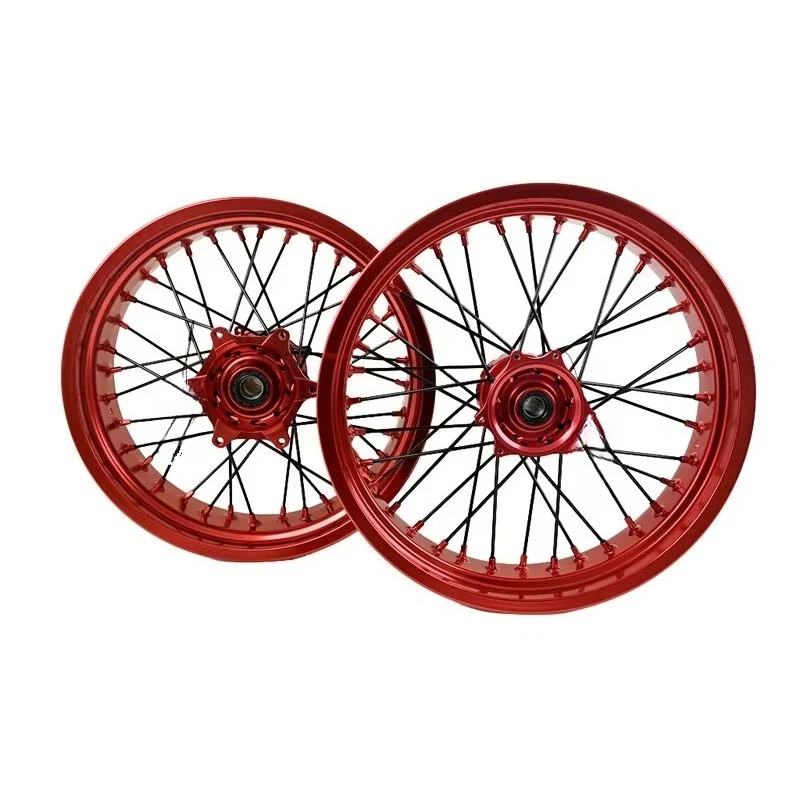 

Hot-selling 17-Inch Supermoto Wheels with Red Aluminum Alloy Rims and Hubs for CR125/CR250R/CRF250R/CRF450R Motorcycles