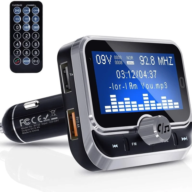 Creative Car FM Transmitter with Remote Control LCD Bluetooth MP3 Player Dual USB Car FM Zender Modulator