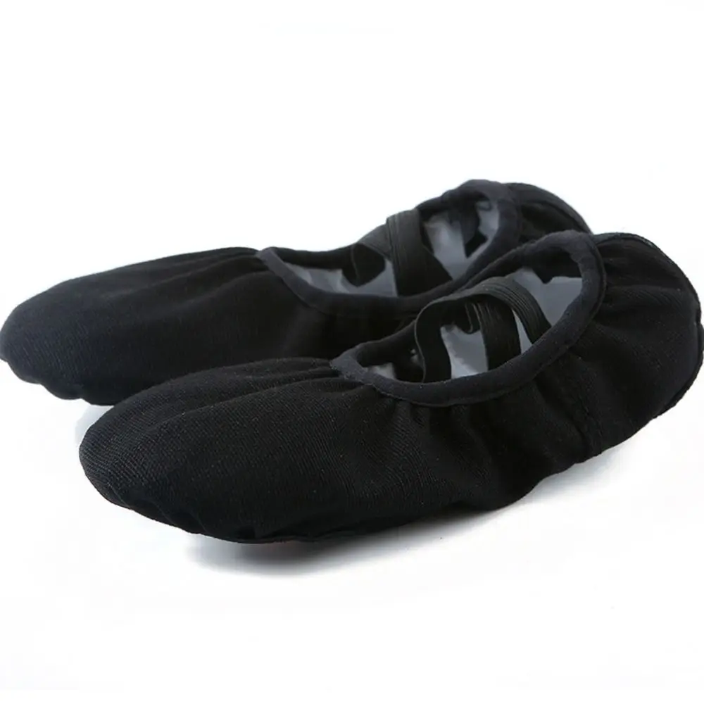 

Gymnastics Simple Children Latin Dance Soft Sole Yoga Leather Canvas Dance Shoes Girls Ballet Shoes Flats Shoes Girls Shoes