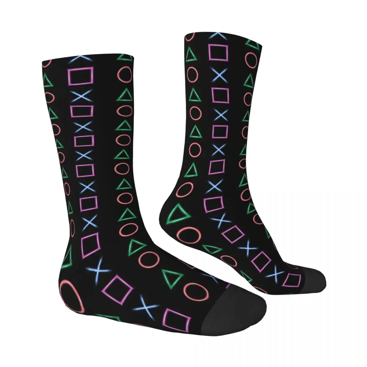 Neon Play Station ButtonsV3 Men Women Socks Outdoor Novelty Spring Summer Autumn Winter Stockings Gift