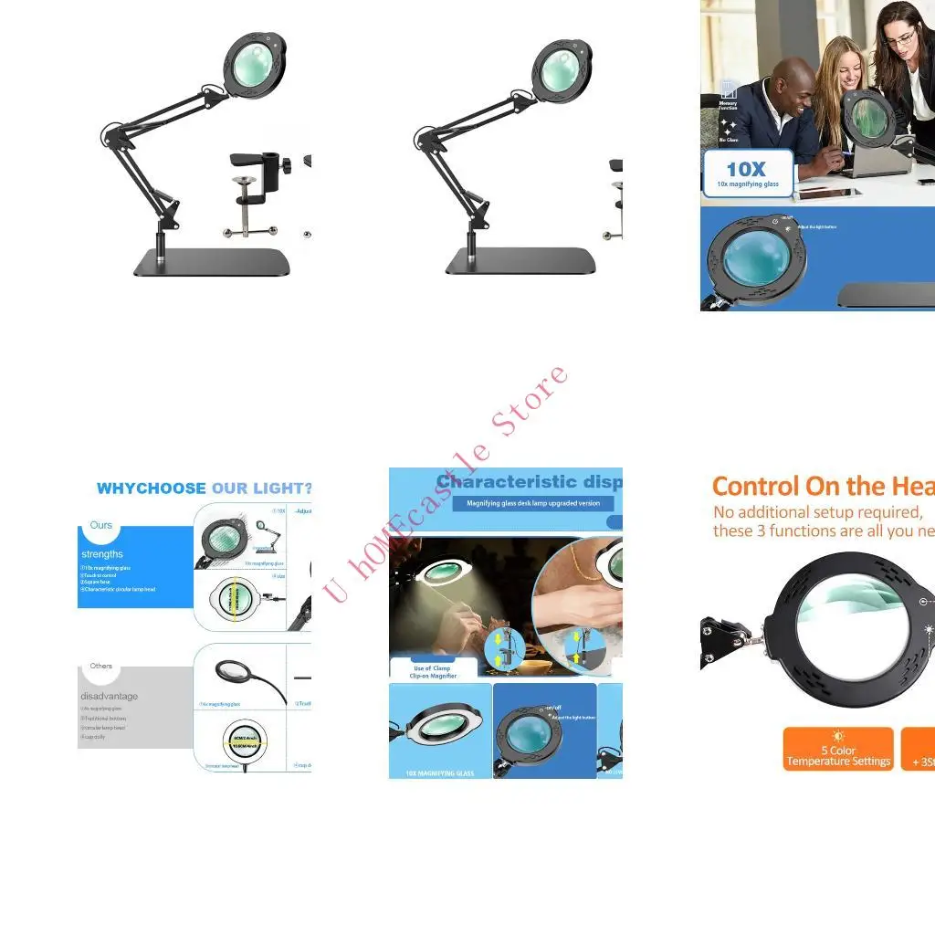 63HF Delicate 10X 20X Glass With Multiple Lighting Mode Detail Magnifiers For Reading And Fine Detail Tasks
