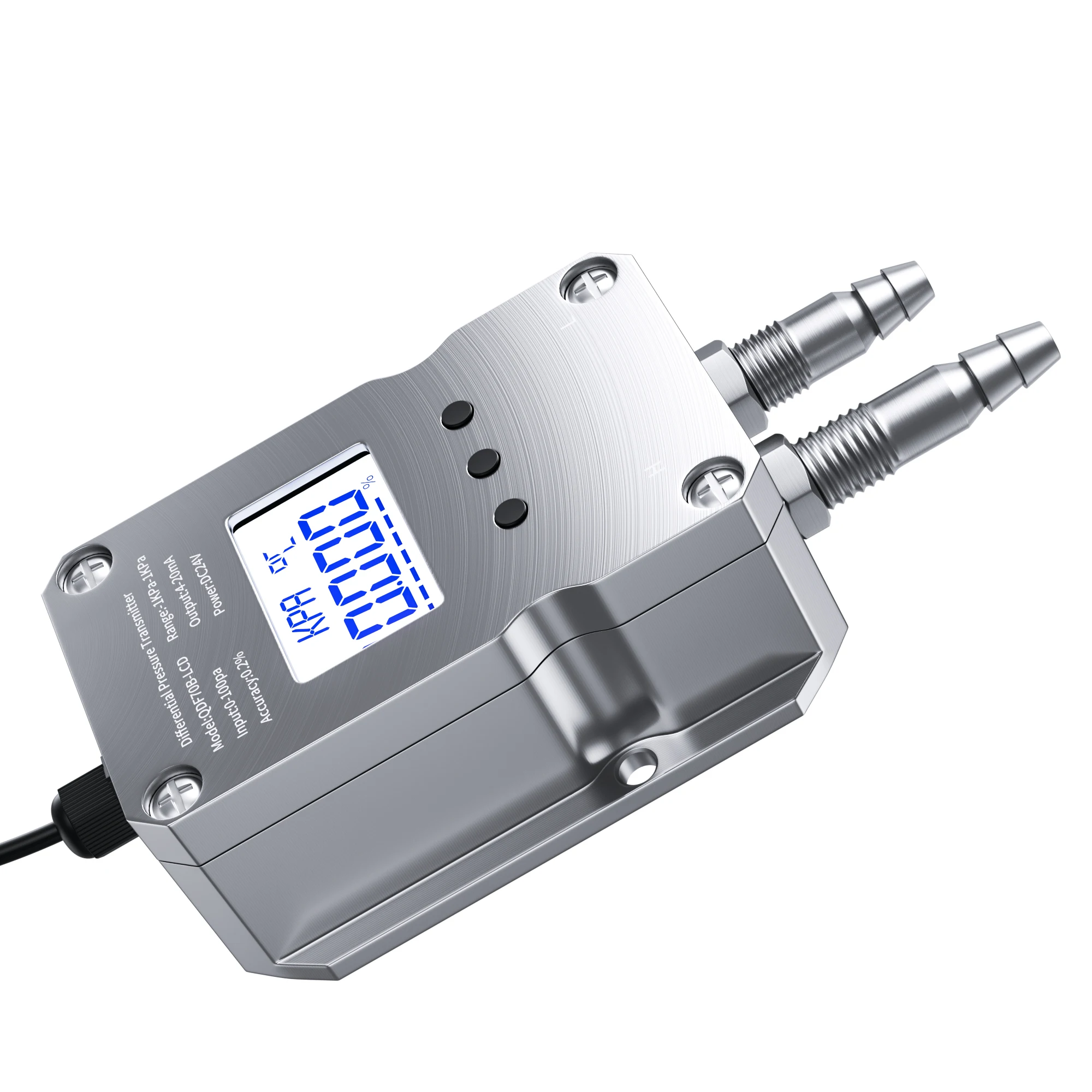 Imagem -04 - Sensor de Pressão Industrial para o Sistema Air Hvac Low Kpa 20ma Display Lcd Wind Gás Transmissor de Pressão Diferencial