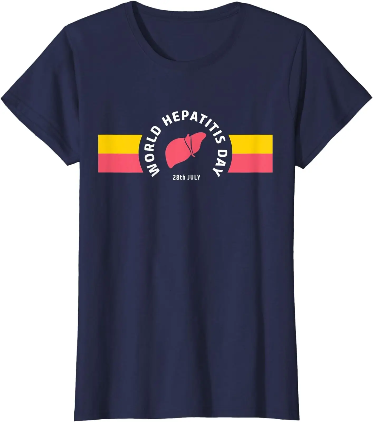 Camiseta de cuello redondo para mujer, Día Mundial de la concienciación sobre la gripe, regalo de exposición del 28 de julio