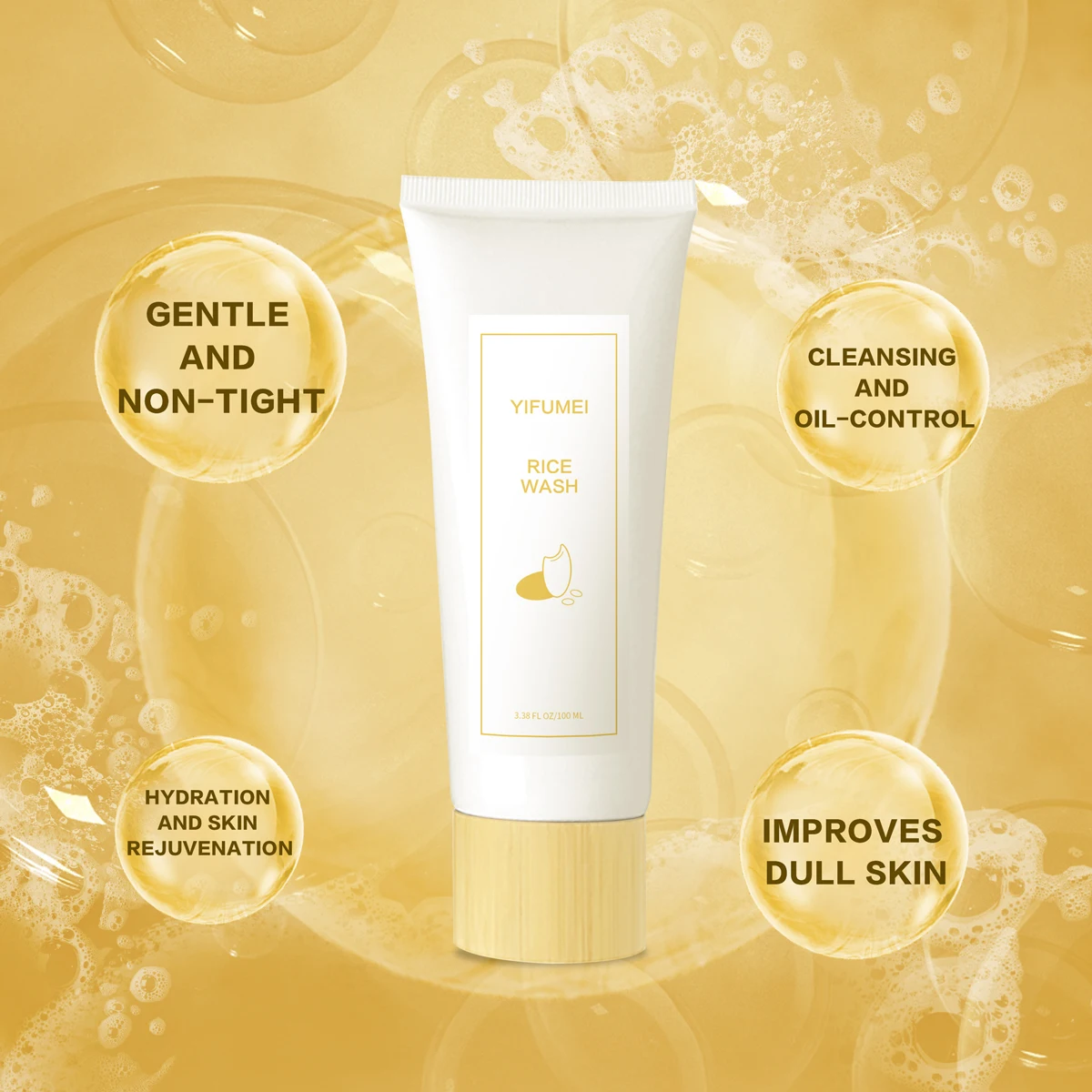 Rice Facial Cleanser Face Wash Foam skincare Moisturizing Skin Brightening Rejuvenation Face Cleanser Korean Skin Care Original